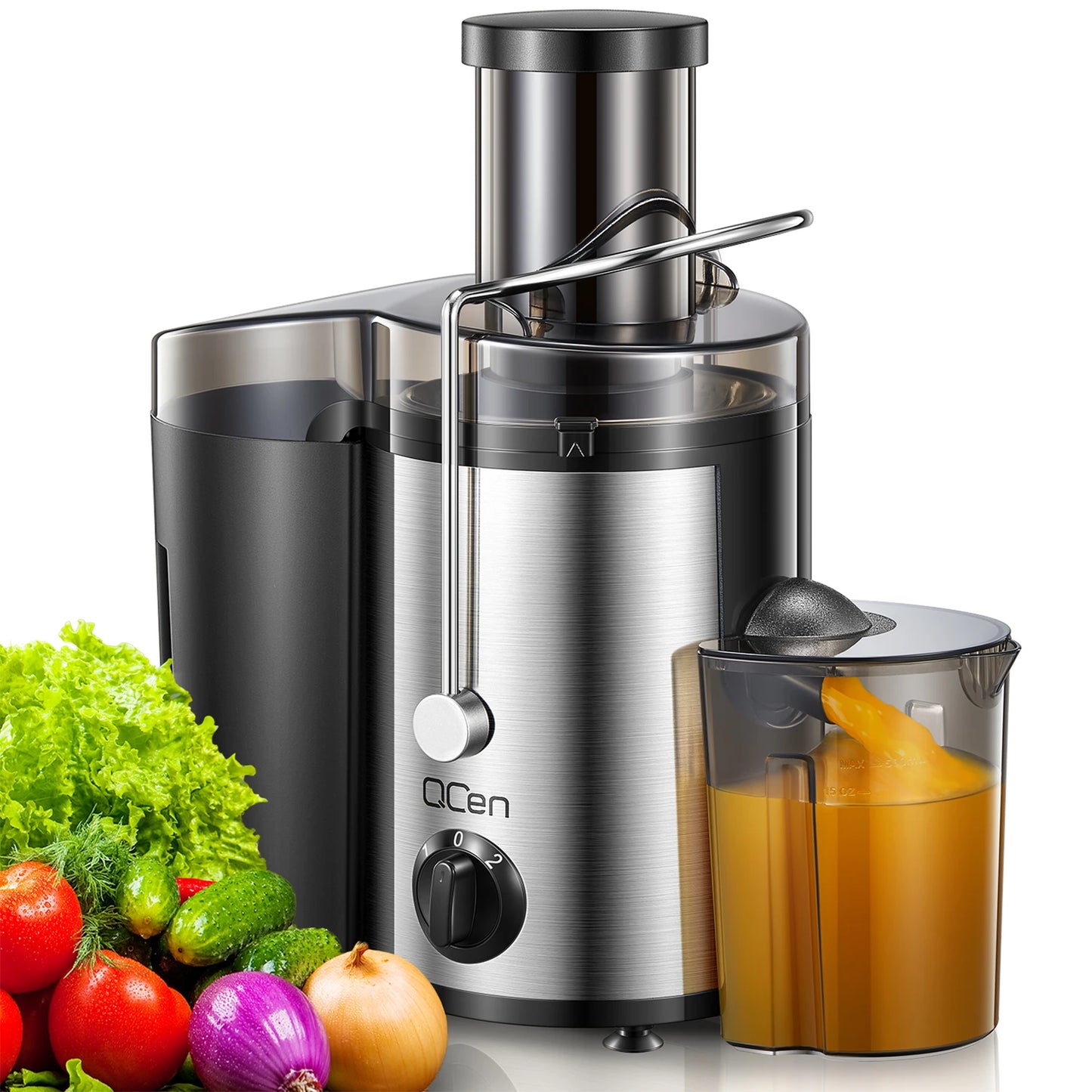 Qcen 500W Wide-Mouth Centrifugal Juicer